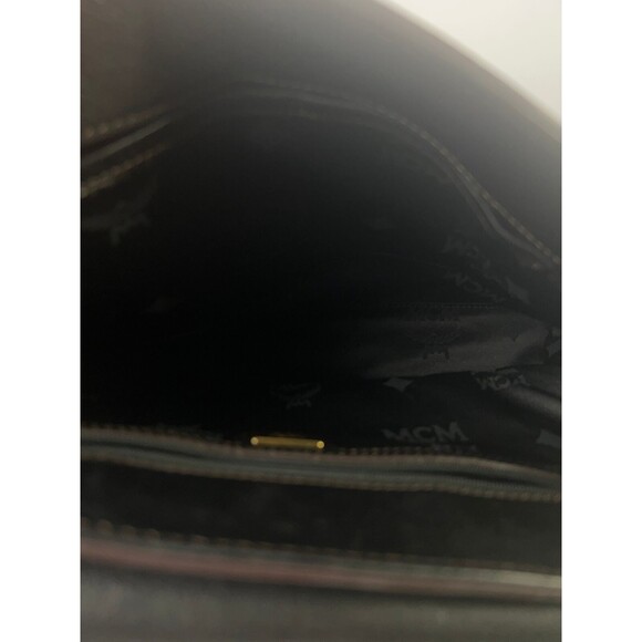 MCM 2WAY Shoulder Bag Handbag Turnlock Men's Women's Black Leather - Picture 11 of 14